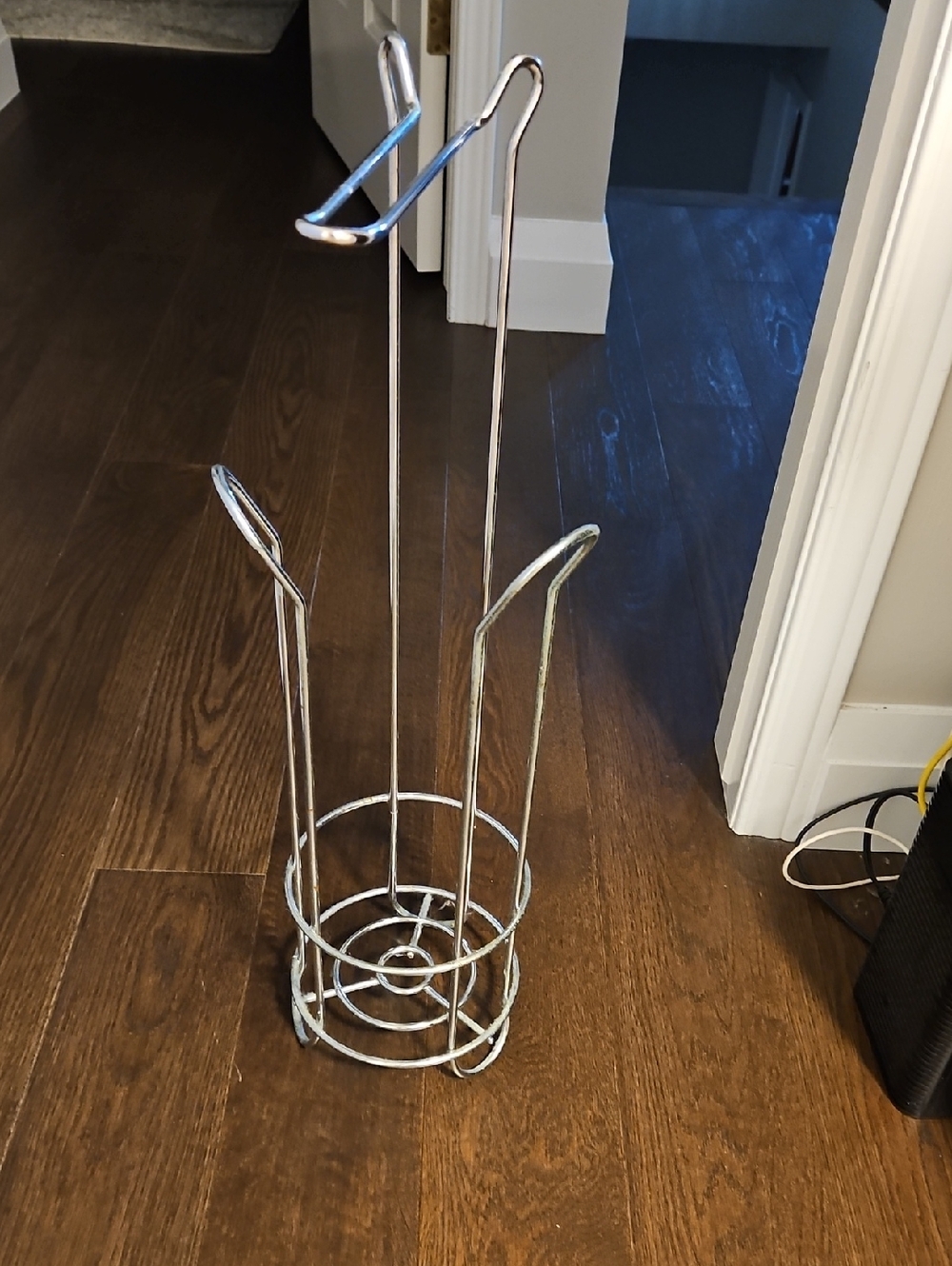 Chrome Toilet Paper Holder Stand - Silver